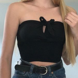 Black tied tube top